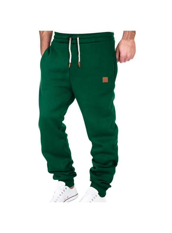 HWRETIE Mens Fashion Joggers Sports Pants - Cotton Pants Sweatpants Trousers Mens Long Pants Dickies Work Pants Slim Fit Army Green