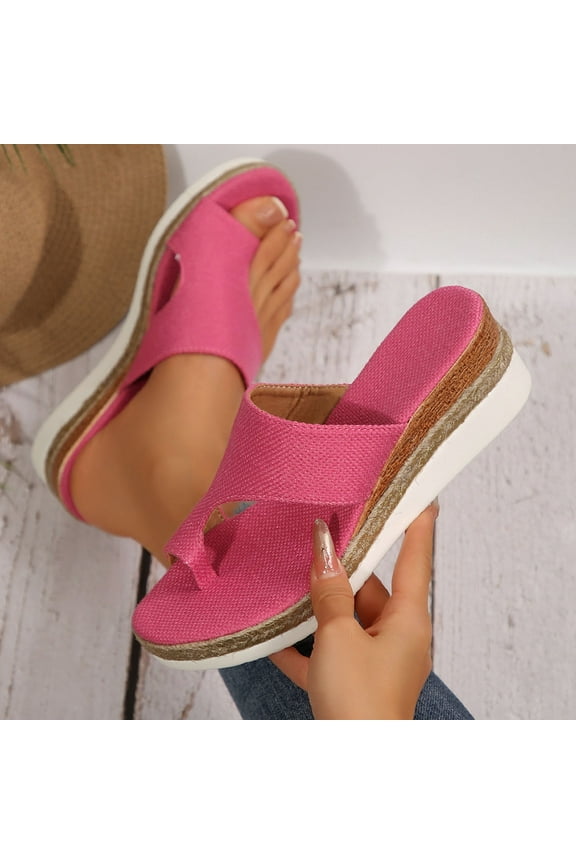 Modern Espadrille Wedges for Women,Comfortable Elevated Wedges for a Chic Spring and Summer Look Pink/7.5(40)