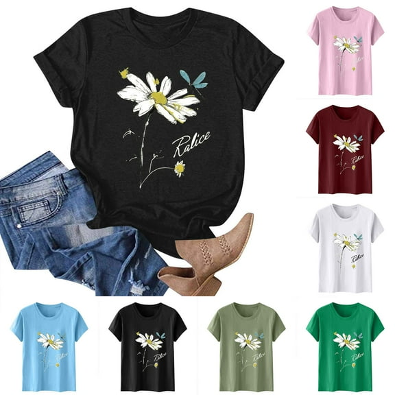 HWRETIE Oversized Tshirts for Women,Summer T Shirt,Plus Size Loose Girl Short Sleeve Graphic Casual Tees Womens Tops Black