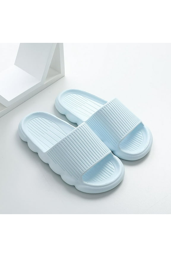 HWRETIE Sandals Women Dressy,Couple Indoor Cute Eva Slippers Non-slip Men Women Household Sandals and Slippers Light Blue 9(40-41)