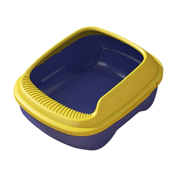 HWRETIE Semi Enclosed Cat Litter Box with Top Entry Lid High Sides Odor Control Covered Cat Toilet with Scoop Filter Splash Resistant Litter Tray for Indoor Cats