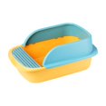 thumbnail image 1 of HWRETIE Semi Enclosed High Sided Cat Litter Box Splash Proof Open Top Design Spacious Cat Toilet for Cats Under 10 Pounds Easy Clean Indoor Litter Tray, 1 of 6
