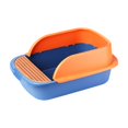 thumbnail image 1 of HWRETIE Semi Enclosed High Sided Cat Litter Box Splash Proof Open Top Design Spacious Cat Toilet for Cats Under 10 Pounds Easy Clean Indoor Litter Tray, 1 of 6