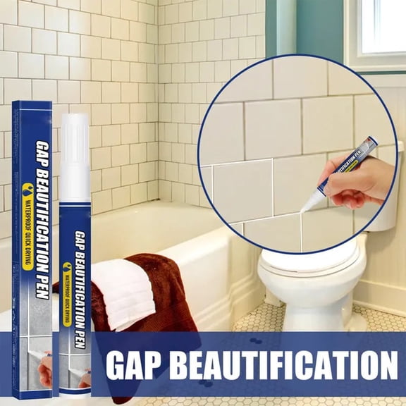 HWRETIE Tile Grout Repair Pen 3ml Instant Grout Line Restorer for Bathroom Kitchen Floor Gap Filler Waterproof Color Repair Tile Joint Cleaning Maintenance Tool
