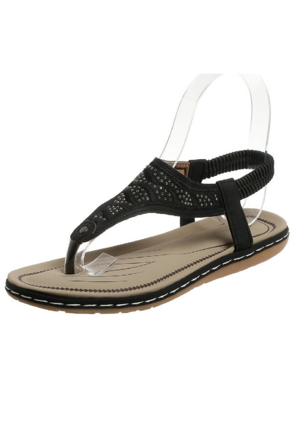 Trendy Women's Open-Toe Sandals,Lightweight Breathable Strappy Sandals for Spring,Durable Summer Sandals for Ultimate Comfort Black/9.5(43)