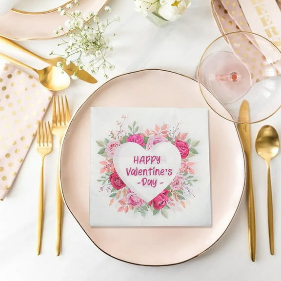 HWRETIE Valentines Day Disposable Printed Napkins,Festive Paper Towels for Valentines Party,Kitchen Decor and Table Settings