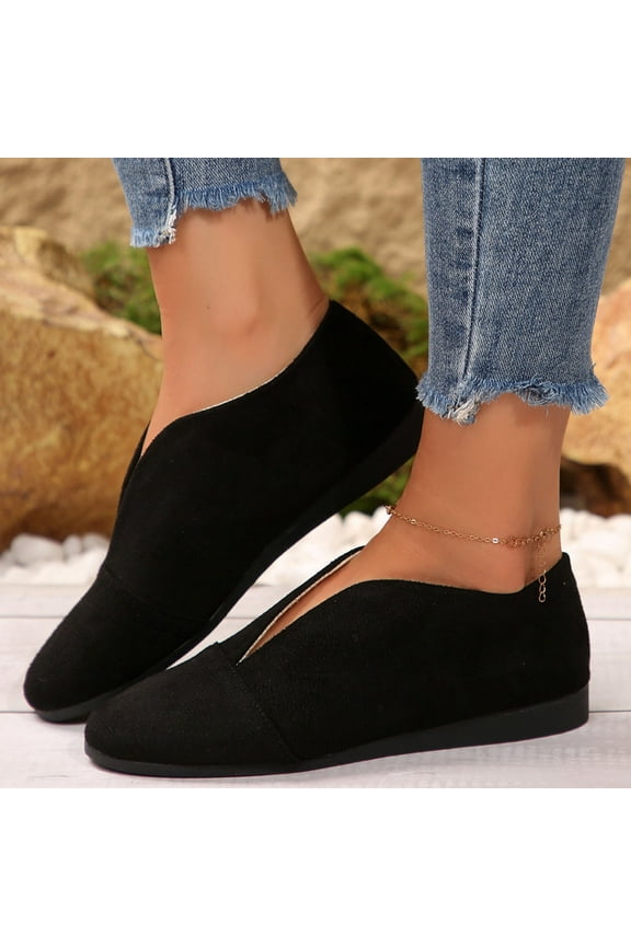 Versatile Ballet Flats for Women,Trendy Slip-Ons for Comfortable and Chic Spring and Summer Wear Black/5.5(36)