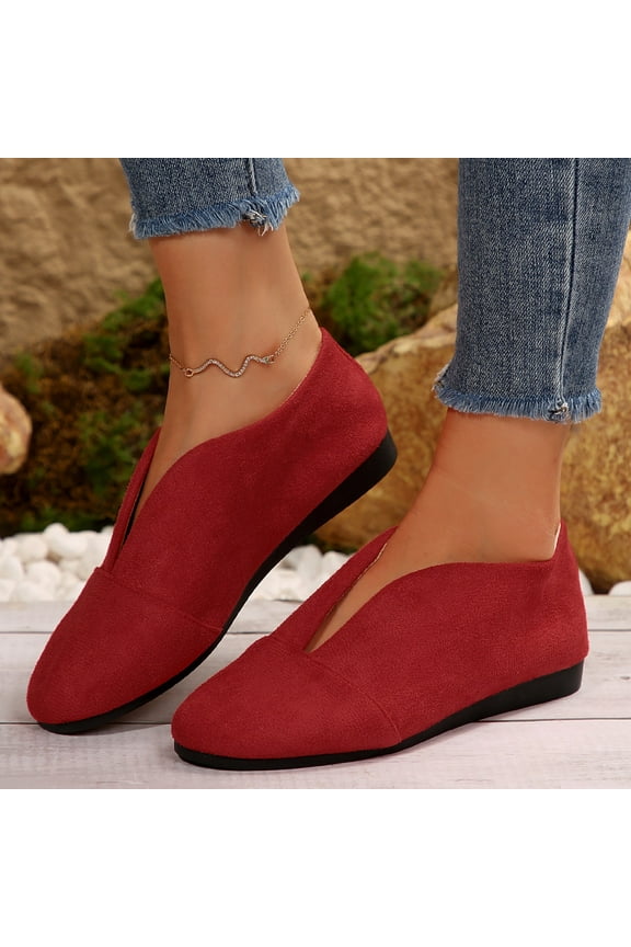 Versatile Ballet Flats for Women,Trendy Slip-Ons for Comfortable and Chic Spring and Summer Wear Red/8.5(41)