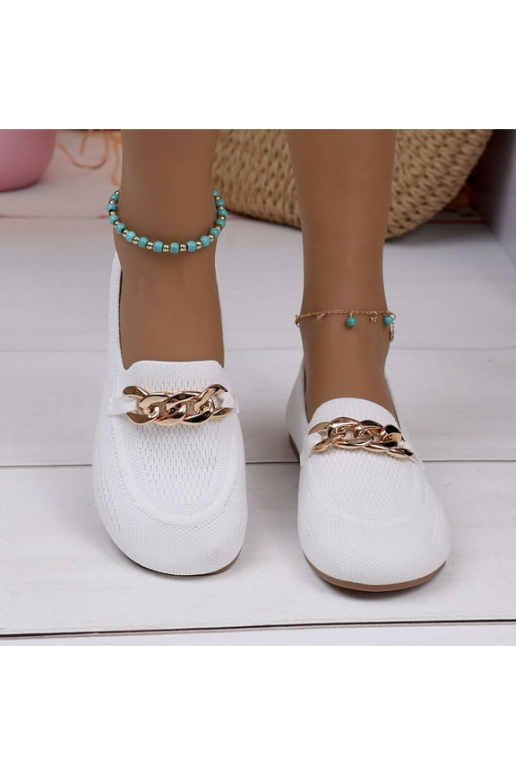 Versatile Women's Flat Heels—Sophisticated Subtle Heeled Shoes for Spring and Summer,Everyday Low Heels offering Comfort and Style for Women,Perfect for Travel White/7(39)