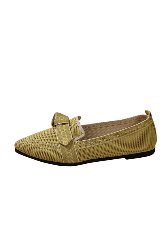 UTTOASFAY Women's Flat Shoes,Solid Color Casual Walking Shoes,Com-fortable Flat Heel Slip-On Shoes,Lightweight Everyday Footwear