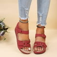 thumbnail image 1 of HWRETIE Wedges Sandals for Women,Summer Ladies Slippers Casual Women's Shoes Platform Wedges Sandals Red, 1 of 9