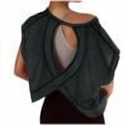 HWRETIE Women's Round Neck Yoga T-shirt Short Sleeve Workout Top Back Hollow Design Solid Color Casual Activewear X-Ray Chest Sports Tee Black