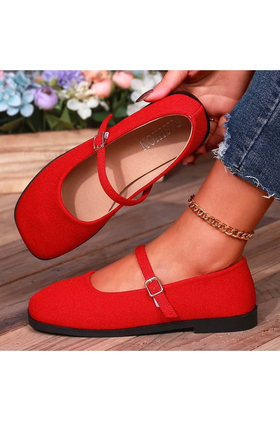 Women's Square Toe Wedge Sandals Flat Heel Fashion Shoes, Casual Spring Summer Slip-On Comfortable Platform Sandals, All-Match Open Toe Lightweight Shoes for Women Daily Wear Red