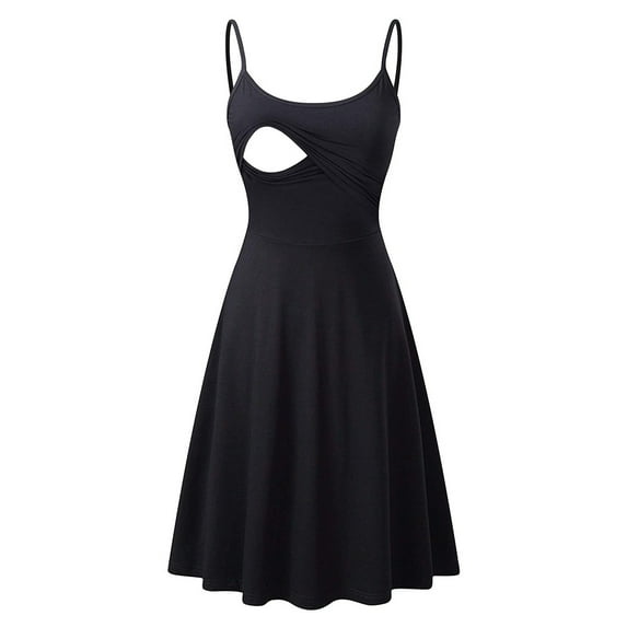 HWRETIE Nursing-Friendly Floral Maternity Dress - Fashion Print Sling Breast-Feeding Pregnant Woman Nursing Dress