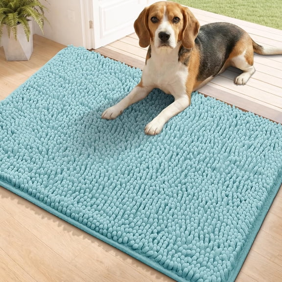 HWTER Super Absorbent Dog Door Mat, 36"*24" Anti Slip Mat for Muddy Paws, Pet Rugs for Dirty Paws Washable that Absorbs Moisture and Dirt, for Dog Cage and Pet Resting Carpet