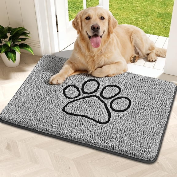 HWTER Super Absorbent Dog Door Mat, 36"*24" Anti Slip Mat for Muddy Paws, Pet Rugs for Dirty Paws Washable that Absorbs Moisture and Dirt, for Dog Cage and Pet Resting Carpet