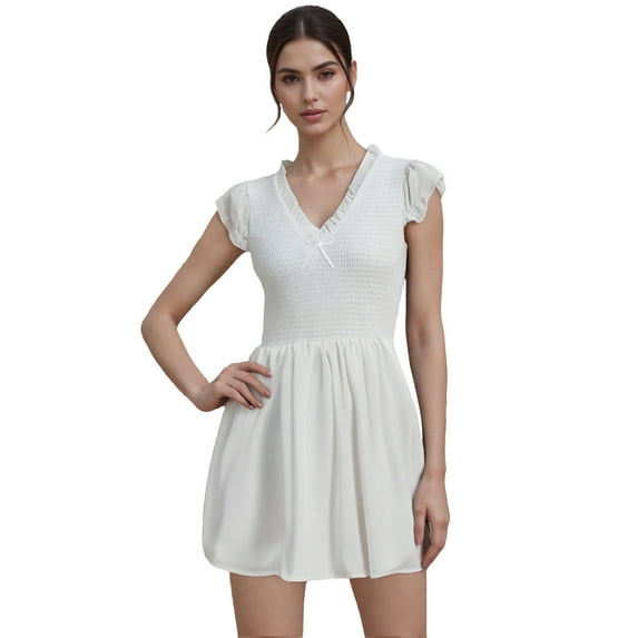 HWWANBEI Women One Piece Gingham Romper Summer V-Neck Short Sleeve Jumpsuit Plaid Dressy Playsuit