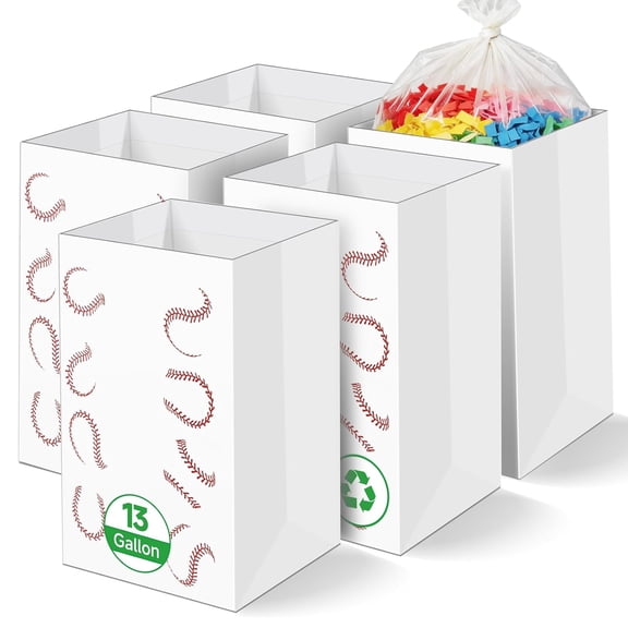 HWYUTDSAQR-13 Gal Disposable Garbage cans for Party,5pk Foldable Cardboard Bins