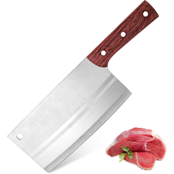 HWYUTDSAQR-Chinese Chef Cleaver, 7.5 Inch Stainless Steel Knife with Ergonomic Handle, Ultra Sharp Kitchen Knife for Home and Restaurant