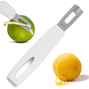 HWYUTDSAQR-White Handle Stainless Steel Channel Knife, Professional Garnish Peeler for Citrus, Cocktail Zester and Kitchen Tool for Chefs, Bartenders, and Home Entertaining