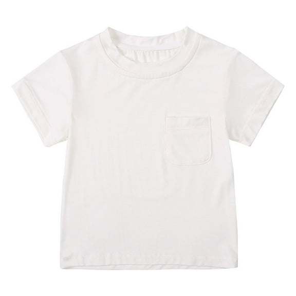 HWeei Summer Toddler Boys Girls Short Sleeve Solid Prints T Shirt Tops Clothes Sizes 12-18 Months