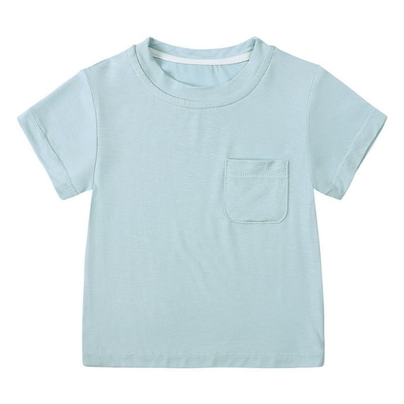 HWeei Summer Toddler Boys Girls Short Sleeve Solid Prints T Shirt Tops Clothes Sizes 3-6 Months