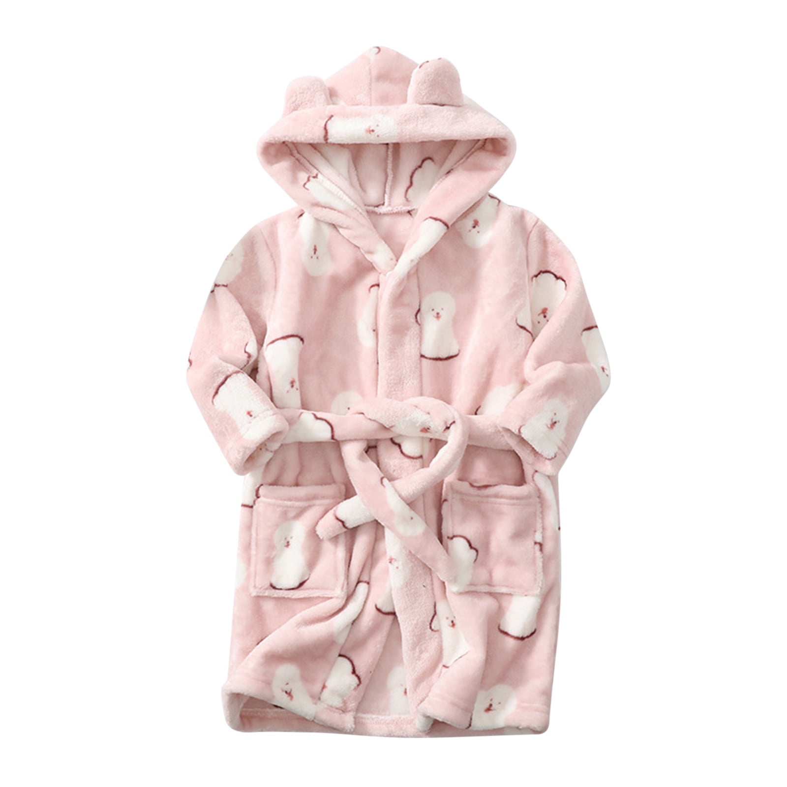 HWeei Toddler Kids Baby Boys Girls Cartoon Bathrobes Hooded Warm