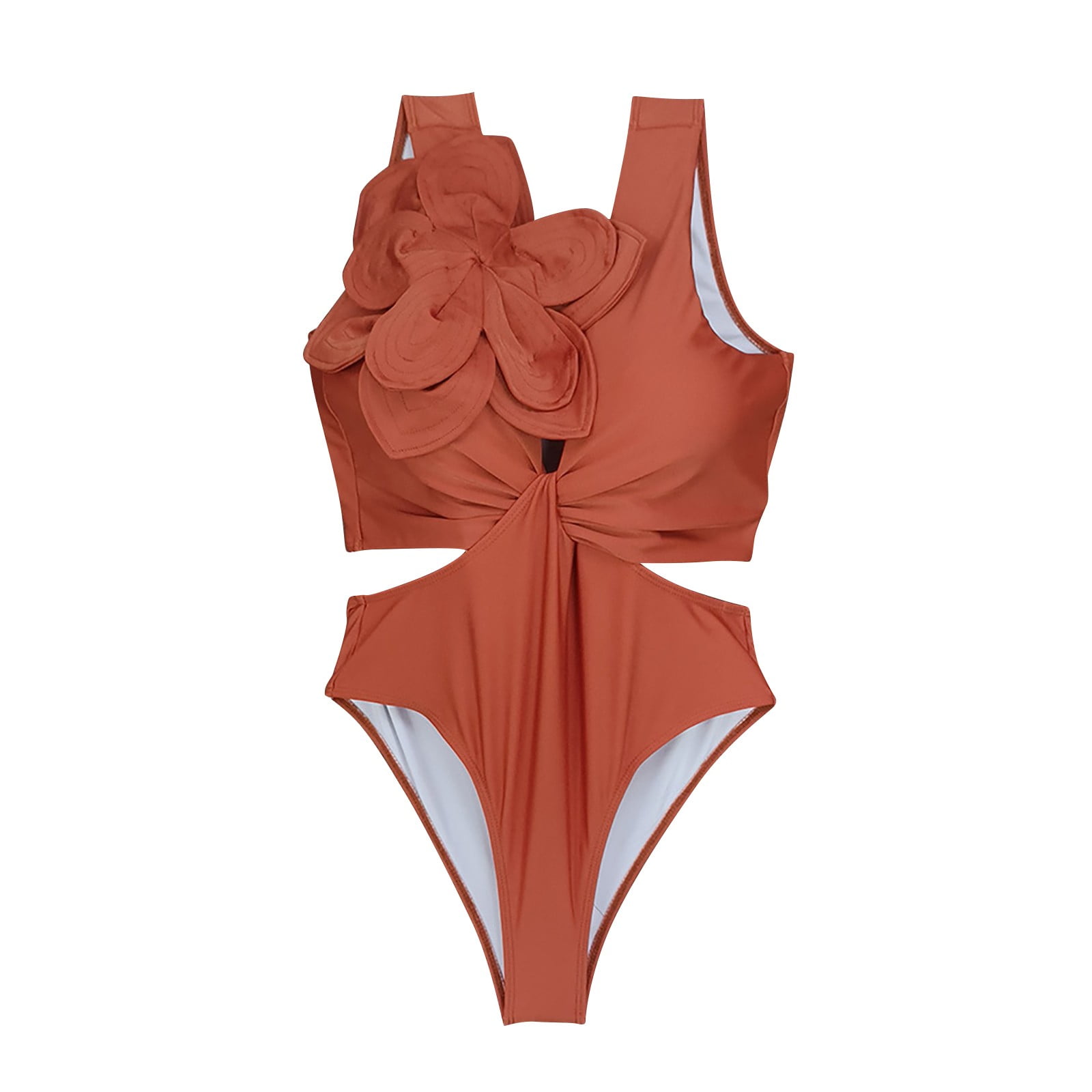 HWeei Women's Sexy Solid Color Ruffle Floral Kink Sleeveless High Waist