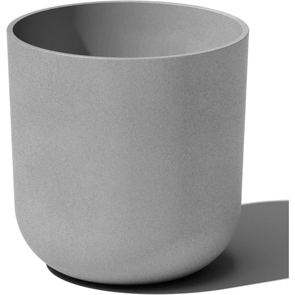 HWong Mason Series Lima Planter - Round Planter for Indoor or Outdoor Porch/Garden | Made from Plastic-Stone Composite with Drainage Holes | Modern Dcor for Succulents, Flowers, Small Plants