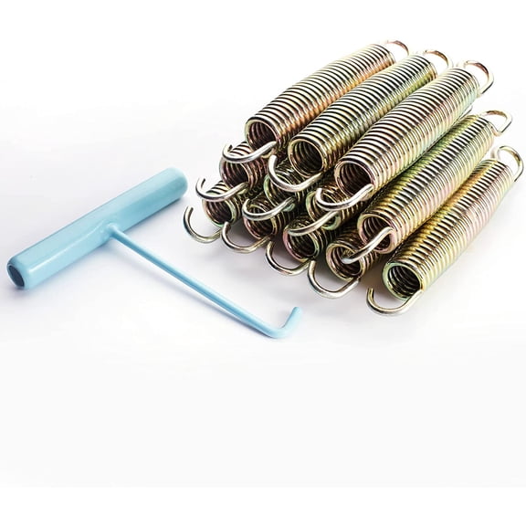 HWong Premium Replacement Trampoline Springs - 12 Pack to 48 Pack - Weather-Resistant Galvanized Zinc - 3.5-8.5" Available Sizes - Includes a Spring Tool for Easy Assembly