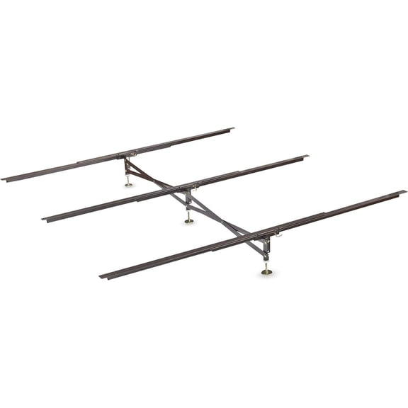 HWong X-Support Bed Frame Support System, GS-3 XS Model - 3 Cross Rails and 3 Legs - Strong Center Support Base for Full, Queen and King Mattress, Box Springs, and Bed Foundations