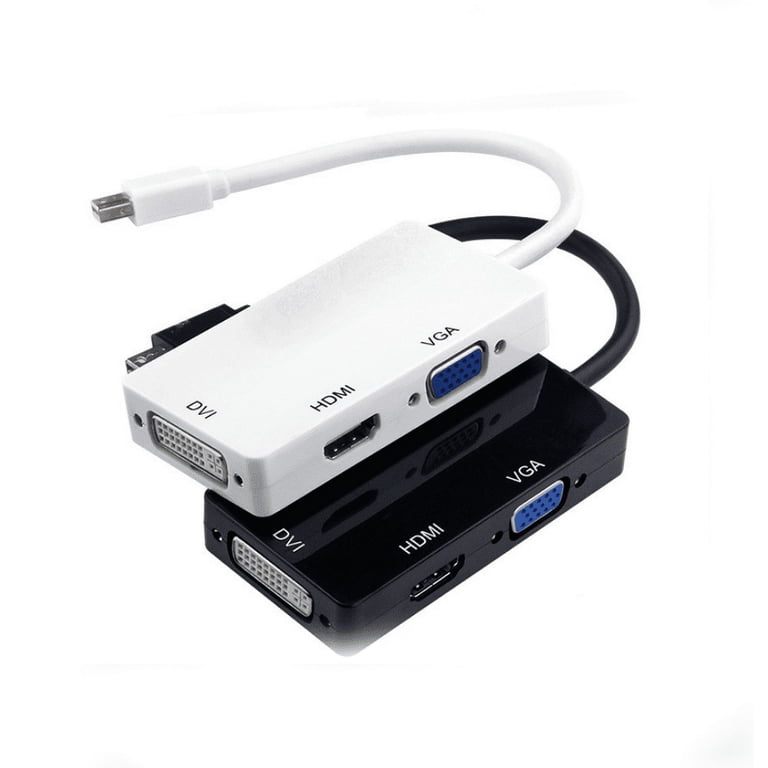 Adaptateur Mini DisplayPort Vers HDMI/VGA/DVI - Pour Microsoft Surface, MacBook - Blanc