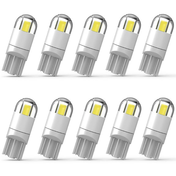 HX-CQHY 6000K White Wedge Automotive Bulb fits Car 10 Pack