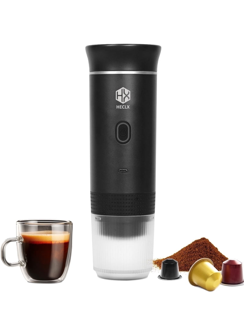 HX HECLX Black Portable Espresso Machine & Coffee-Maker Combo
