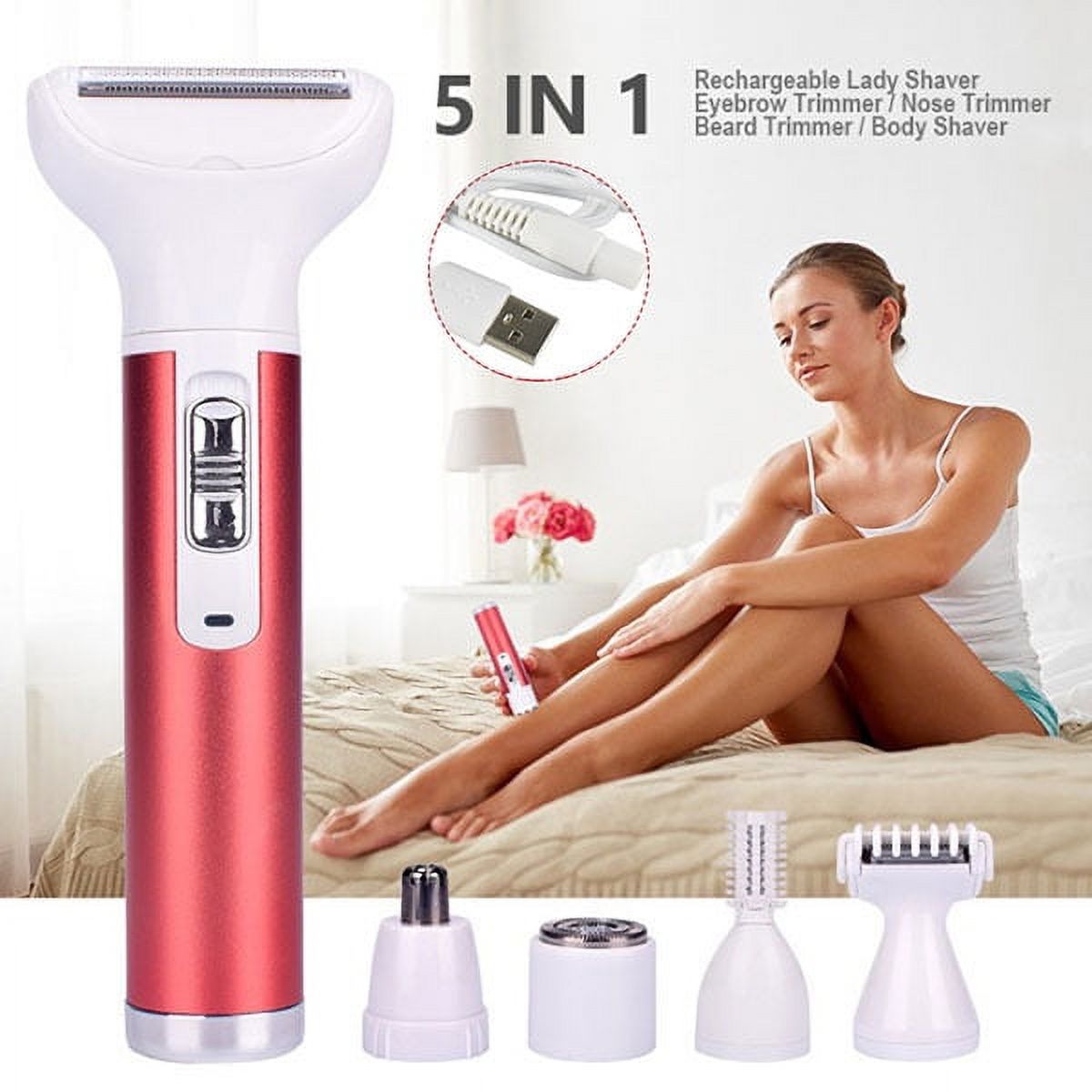 HXMeiye 5 In 1 Electric Epilator For Women HighQuality Materials