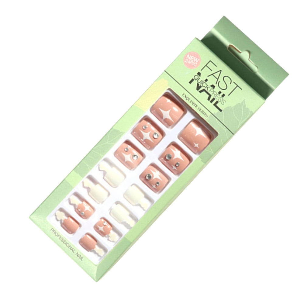 HXMeiye ReadyToWear Fake Toenails Pedicure Set Stylish ChipFree