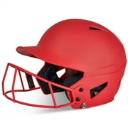 HX Rise Fastpitch Batting Helmet with Facemask, Large, Scarlet