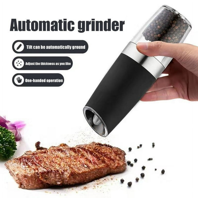 Electric Salt and Pepper Grinder 2 In 1 Duel Heads Grinding, Type-C  Rechargeable, One Button Operation & Gravity, Automatic Salt Pepper Mills  with