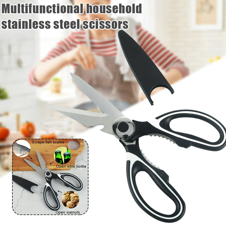 HXAZGSJA Multifunctional Household Stainless Steel Scissors Duty Kitchen  Shears with Cover For Kitchen 