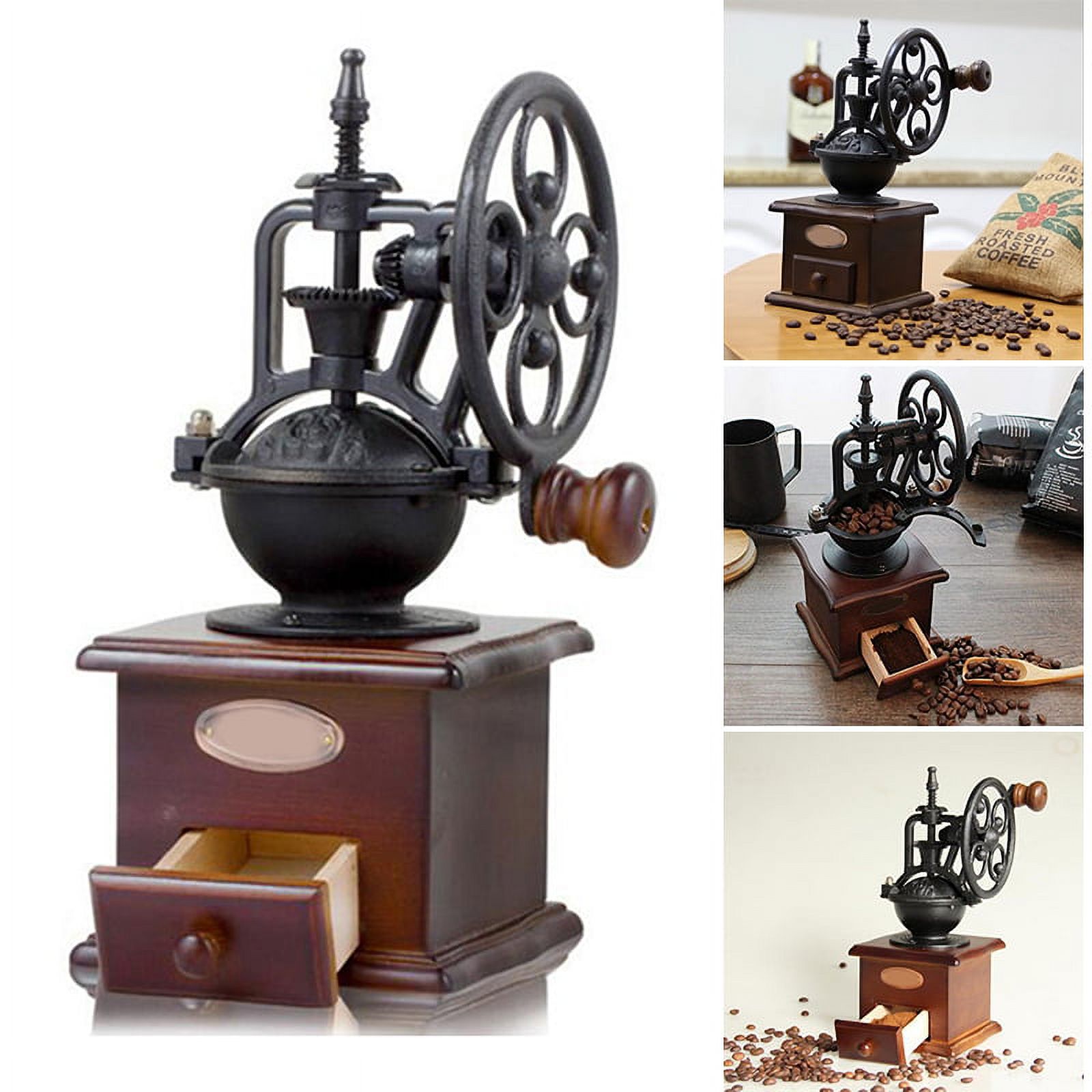 HXAZGSJA Retro Manual Coffee Grinder Cast Iron Hand Crank Grinder