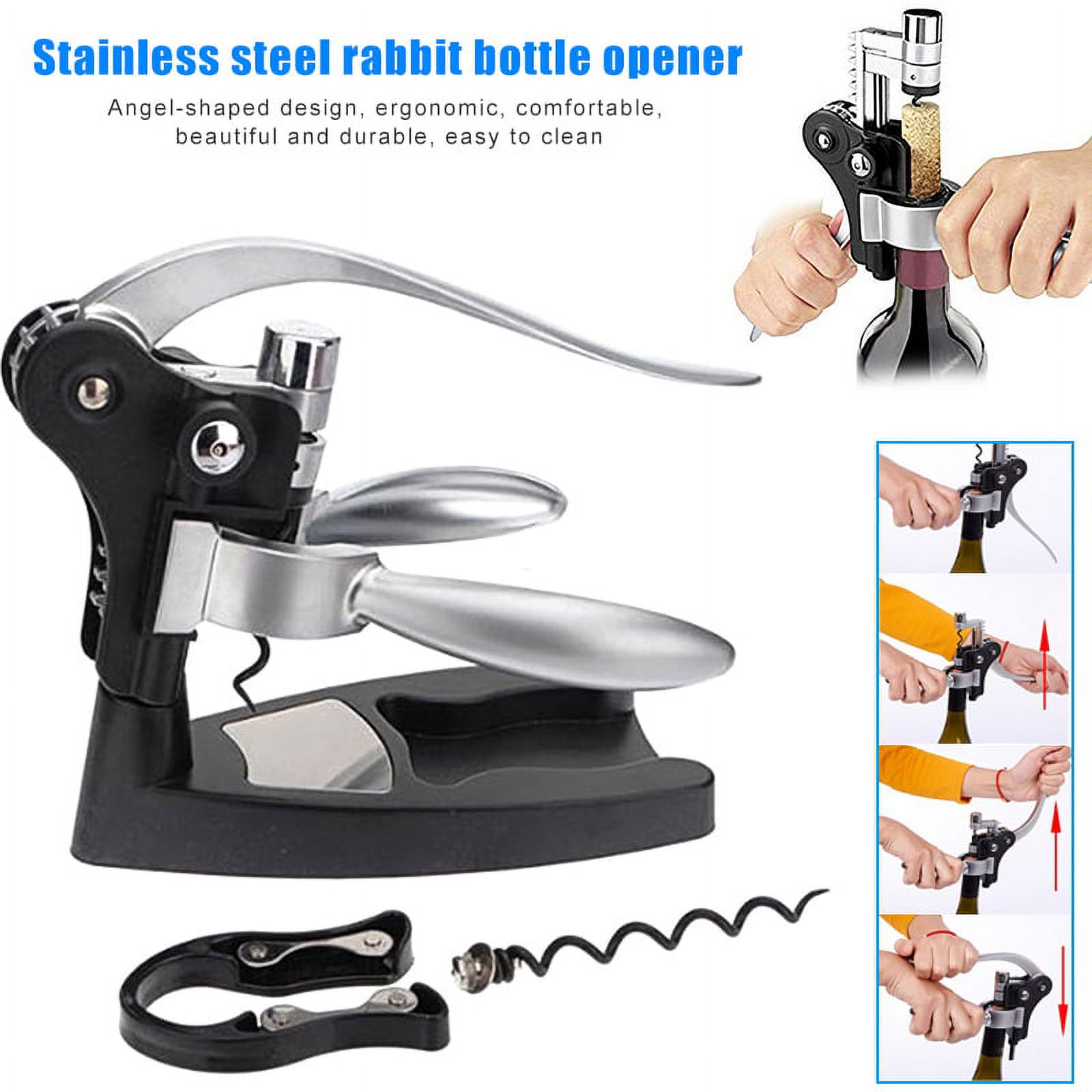 HXAZGSJA Wine Opener Kit Stainless Steel Rabbit Shape Corkscrew Wine