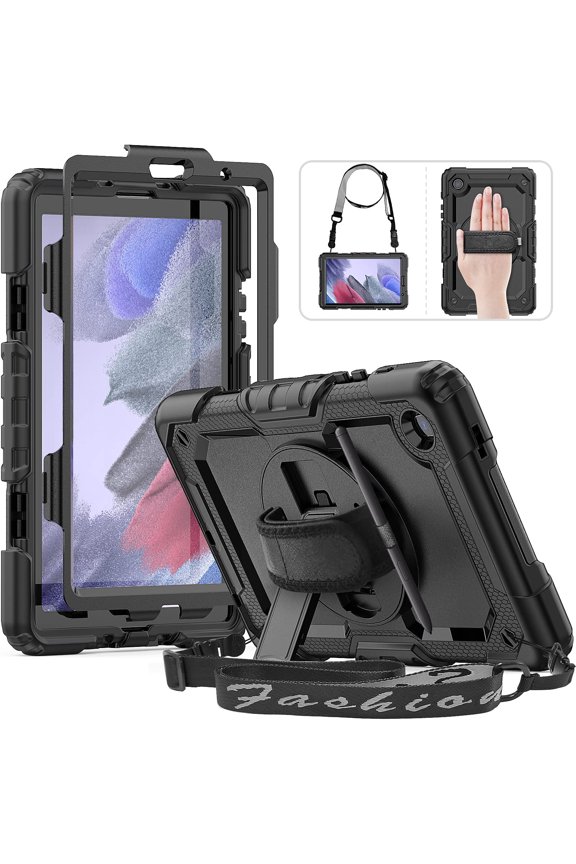 Protective Case for Samsung GalaxyTab A7 Lite 2021 SM-T220/T225/T227, with Screen Protector/Wrist Strap/Styus Slot—Durable, Shock-Resistant Tablet Case
