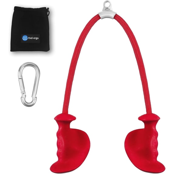 HXD-ERGO Tricep Rope with Ergonomic Handles, 36 Inch Tricep Pull Down Rope for Cable Machine, Pulley System, Triceps Rope Cable Attachment for Gym, Home