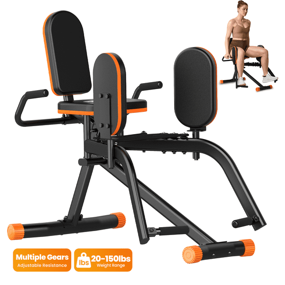 HXD-ERGO Home Gym Hip Abductor Machine - Quiet Glute & Leg Workout Equipment with 6-Level Resistance for Men/Women Hips Shaping ，Max Load 440 lbs