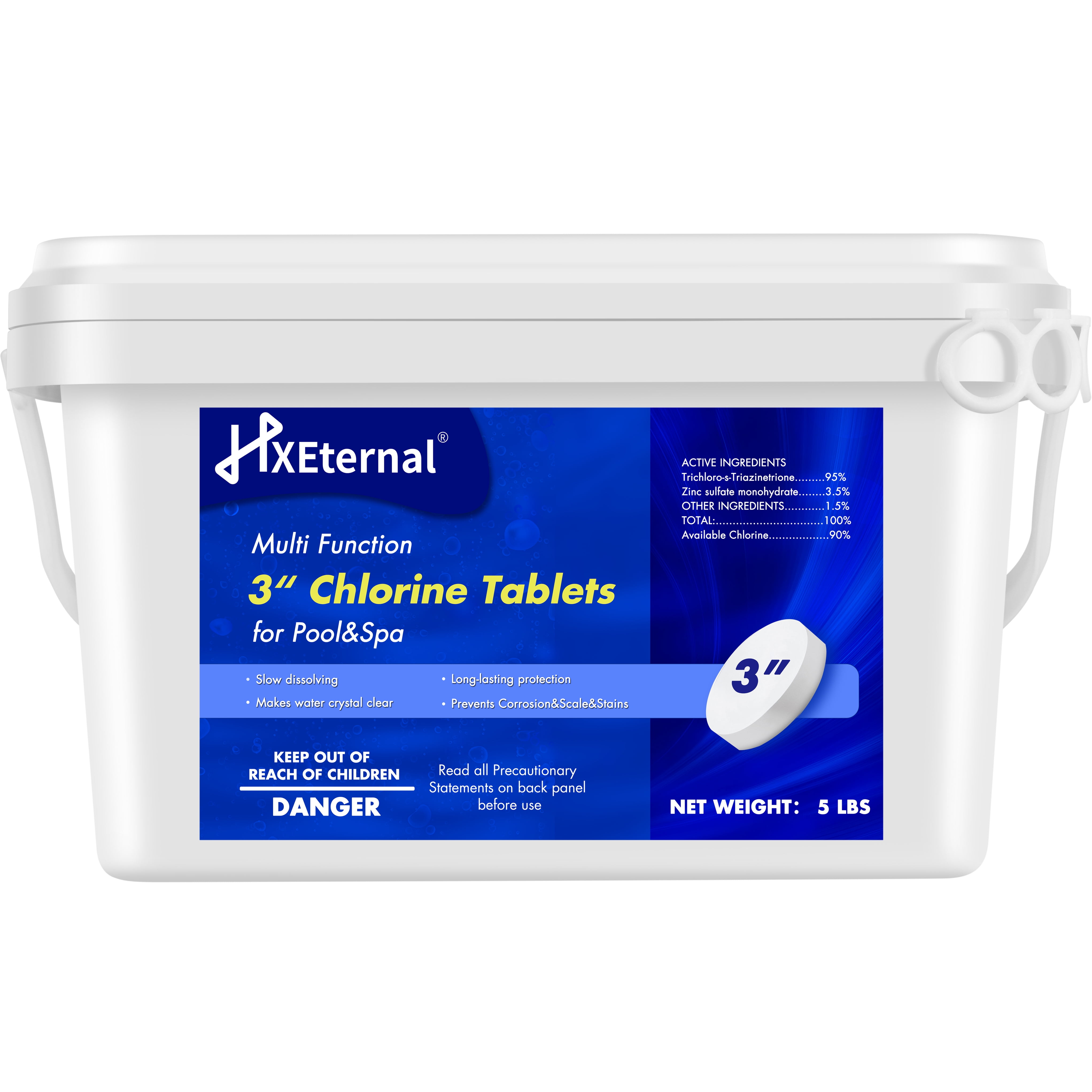 Trichloro Multifunction chemical tabs for pool - 25 Kg bucket