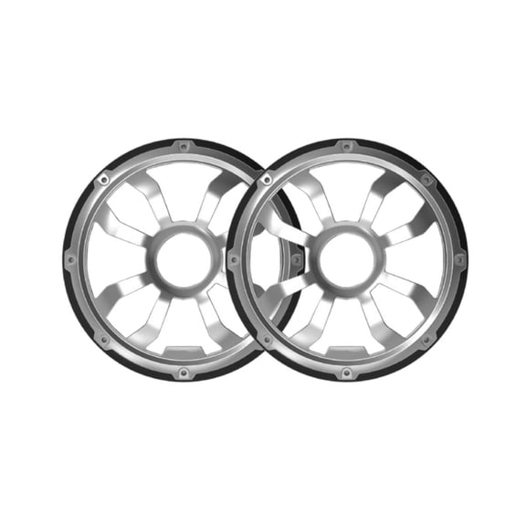 Diamond Audio 10" Flush Mount Speaker Grills - Brushed Aluminum/Black (Pair) - HXM10FGB