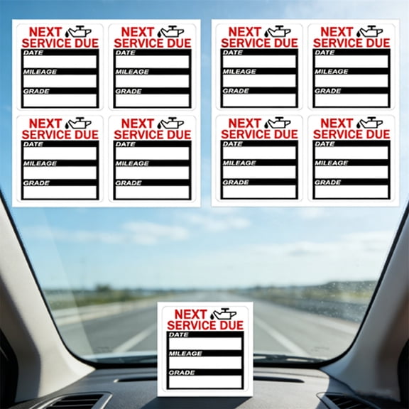 HXRH 120Pcs Oil Change Reminder Stickers Service Reminder Labels 2"2" Removable Auto Maintenance Next Service Due Reminder Label Easy to Write On