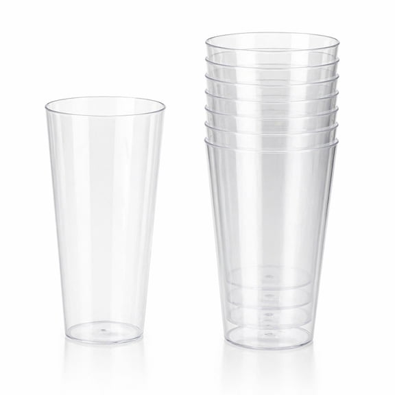 HXRH 12Pcs Clear Plastic Drinking Glasses 18oz Restaurant Tumbler Beverage Cups Dishwasher Safe Stackable Unbreakable Tumbler for Kitchen Party and Home
