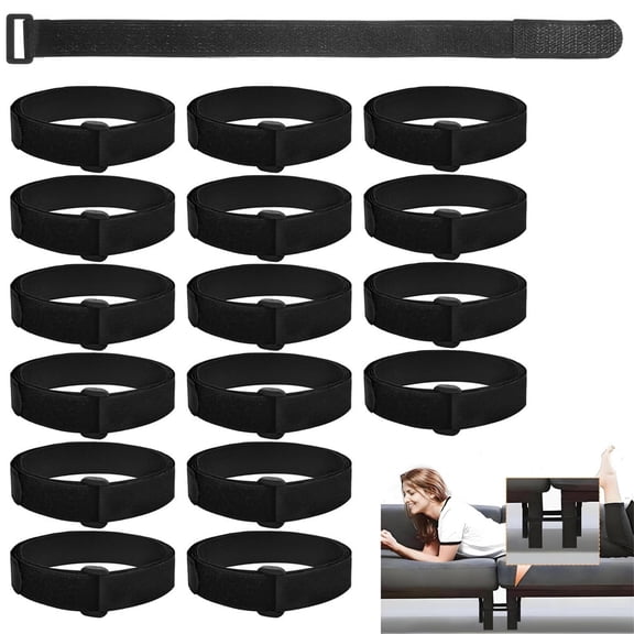 HXRH 16Pcs Heavy Duty Couch Connector for Sectional Sofa Securely Fasten Sofa Legs Together Universal Furniture Connector Easy Install Straps & No Tools Required
