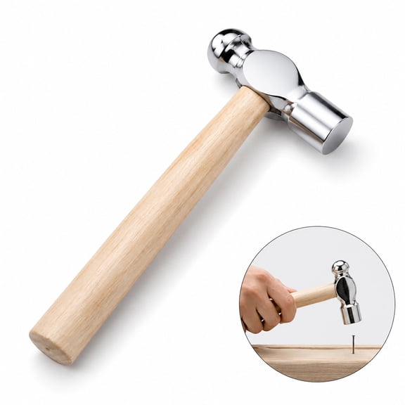 HXRH 1Pcs Mini Hammer with Wooden Handle Small Round Head Hammers Tool Wood Craft Hammers Escape Tool Hand Hammer for Prying Nails Woodworking Repairing